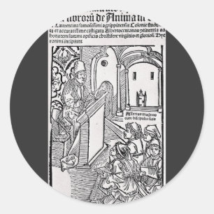 Sticker Rond Saint Albert le Grand Docteur Universel Art