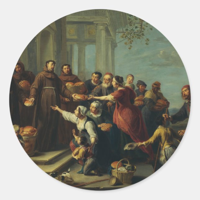 Sticker Rond Saint Antoine de Padoue par Willem van Herp (Devant)