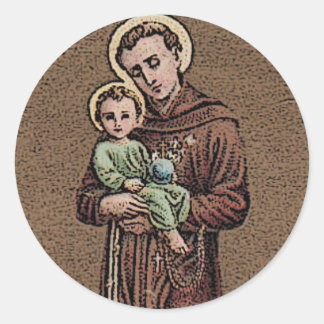 Sticker Rond Saint Antoine et bébé Jésus