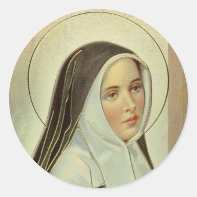 Sticker Rond Saint Bernadette de Lourdes (Devant)