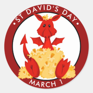 Sticker Rond Saint-David’s Day