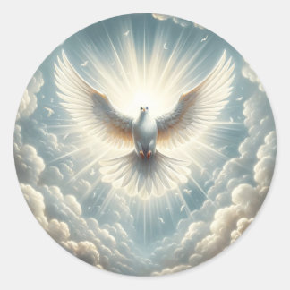 Sticker Rond Saint-Esprit Le Paraclet dans les Nuages