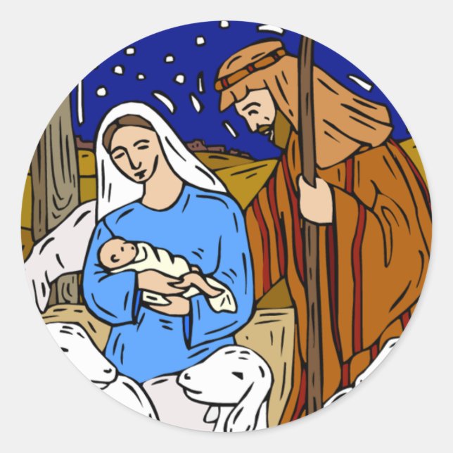 Sticker Rond Saint-Famille Saison Design Enveloppe Sceaux (Devant)