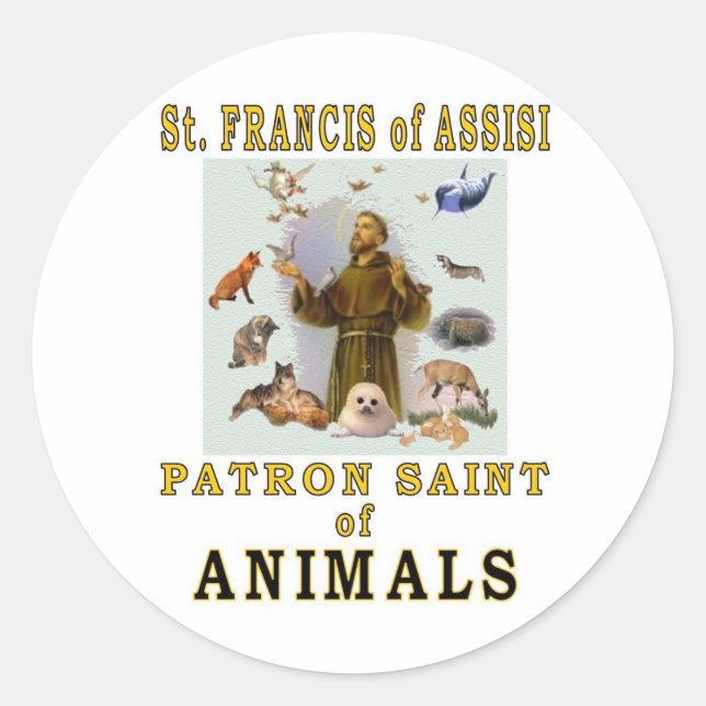 Sticker Rond SAINT FRANCIS d'ASSISI (Devant)