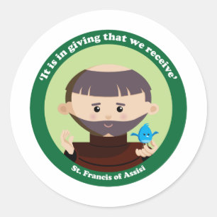 Sticker Rond Saint François d'Assise
