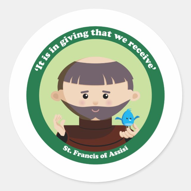 Sticker Rond Saint François d'Assise (Devant)