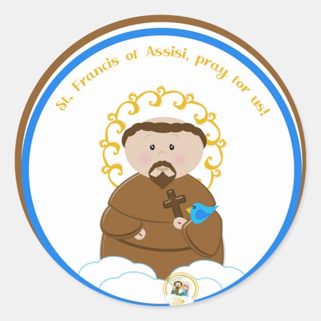 Sticker Rond Saint François d'Assise (Devant)