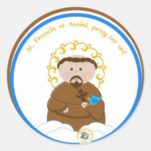 Sticker Rond Saint François d'Assise