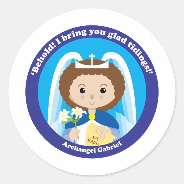 Sticker Rond Saint Gabriel l'Archange (Devant)