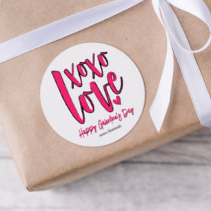 Sticker Rond Saint-Galentin XOXO Aimer Bold Rose