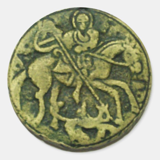 STICKER ROND SAINT GEORGE ET DRAGON MEDALLION (Devant)