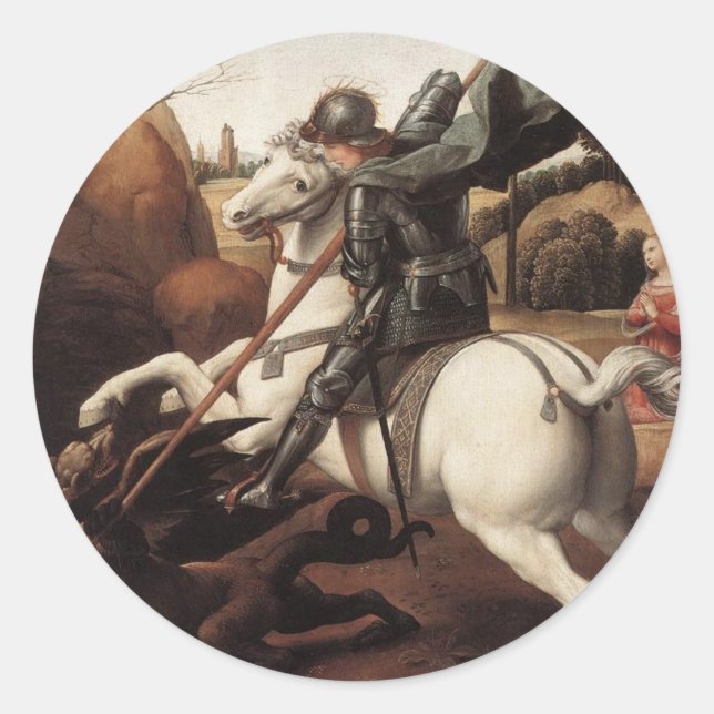 Sticker Rond Saint-George et le Dragon (Devant)
