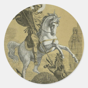 Sticker Rond Saint George – Premium "Sunburst Gold" Art