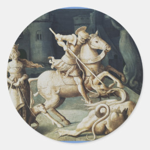 Sticker Rond Saint Georges et le Dragon Grand Martyr