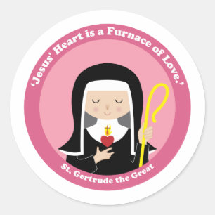 Sticker Rond Saint Gertrude le Grand