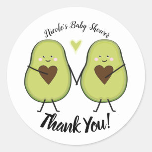 Sticker Rond Saint Guacamole Cœur Fête de Naissance Jumeaux