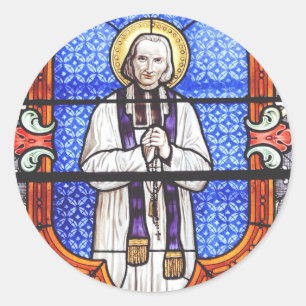 Sticker Rond Saint Jean Vianney, Patron des curés de paroisse