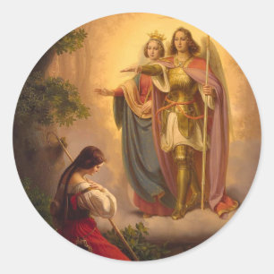 Sticker Rond Saint Jeanne d'Arc Saint Michel Catherine Alexandr