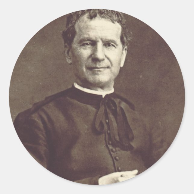 Sticker Rond Saint John Bosco Prêtre et confesseur (Devant)