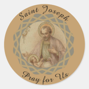 Sticker Rond Saint Joseph, Bébé Jésus en colère