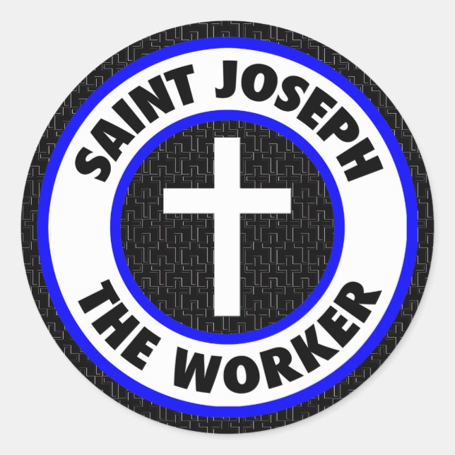 Sticker Rond Saint Joseph le travailleur (Devant)