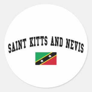 Sticker Rond Saint-Kitts-et-Nevis College Style