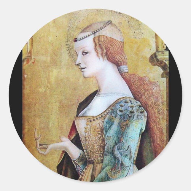 Sticker Rond SAINT MARY MAGDALENE 2 Or, Rouge (Devant)