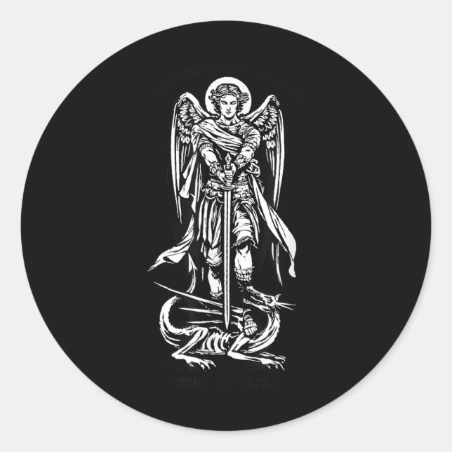 Sticker Rond Saint Michael L'Archange Nous Défend Dans La Batai (Devant)