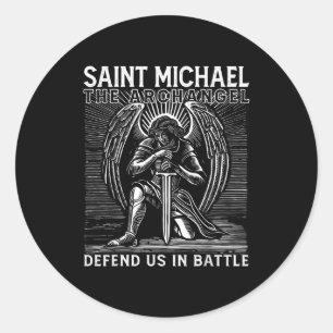 Sticker Rond Saint Michel catholique chrétien Saint Défendez-No