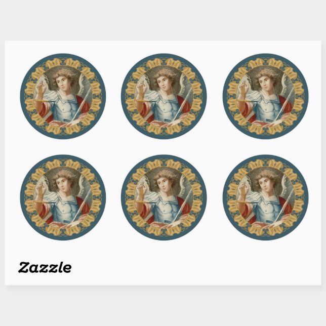 Sticker Rond Saint Michel l'Archange (M 010) (Feuille)