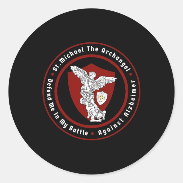 Sticker Rond Saint Michel L'Archange M'Aide Contre Heimerhe (Devant)