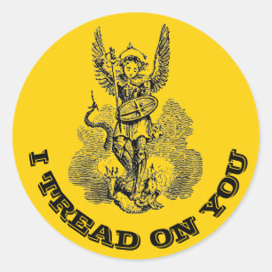 Sticker Rond Saint Michel l'Archange sur toi Religieux