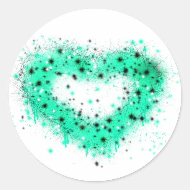Sticker Rond Saint Patrick | pulvériser le coeur brillant de pe (Devant)