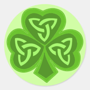Sticker Rond Saint Patrick, Shamrock celte