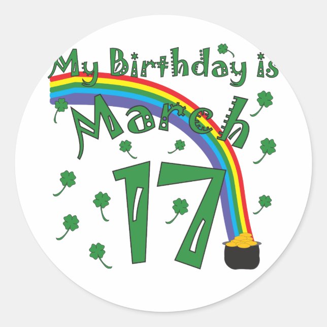 Sticker Rond Saint Patrick's Day Anniversaire (Devant)