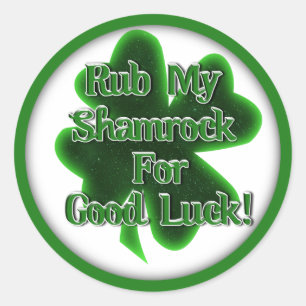Sticker Rond Saint Patrick's Day - Rub Mes Shamrocks pour la bo