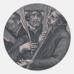 Sticker Rond Saint Paul Miki Martyr japonais Art catholique