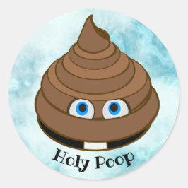 Sticker Rond Saint Poop Emoji
