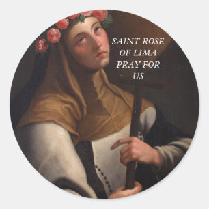 Sticker Rond Saint Rose de Lima Priez pour nous