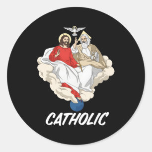 Sticker Rond Saint-Trinité Père Fils Et Saint-Esprit Catholique