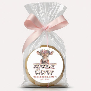 Sticker Rond Saint-Vache Baby shower occidental