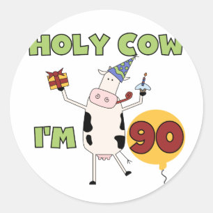 Sticker Rond Saint Vache J'ai 90 t-shirts et cadeaux d'annivers