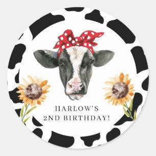 Sticker Rond Saint-Vache Pays ferme tournesol Anniversaire