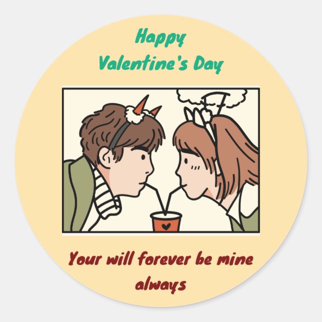 Sticker Rond Saint Valentin (Devant)