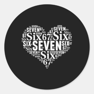 Sticker Rond Saint-Valentin 67 Meme 67e Anniversaire 6 7 Valent