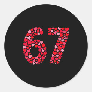 Sticker Rond Saint-Valentin 67 Meme Six Sept 6 7 Saint-Valentin