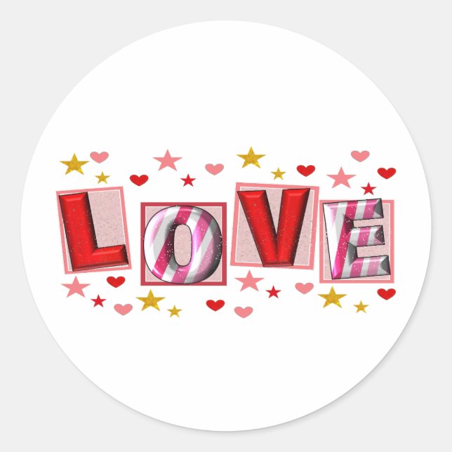 Sticker Rond Saint Valentin amour (Devant)