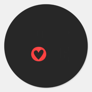Sticker Rond Saint Valentin Amour Noir Et Rouge