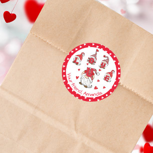 Sticker Rond Saint Valentin Anniversaire Anniversaire "Love U"