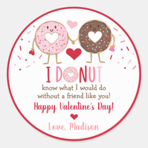 Sticker Rond Saint-Valentin au coeur rose